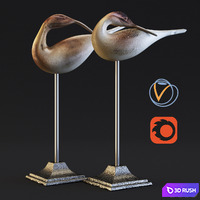 Libra Dunes Golden Sandpiper Sculpture 3D Model Vray