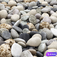Colored pebbles road 3D Model Vray