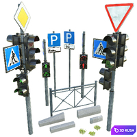 Sections of road 3D Model Vray
