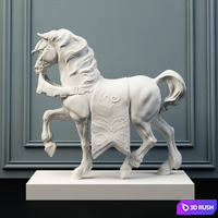 Lladro sculpture palace horse 3D Model Vray