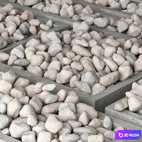 Pedestal stone pebble collection 3D Model Vray