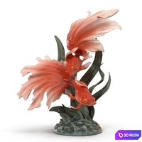 Porcelain fish 3D Model Vray