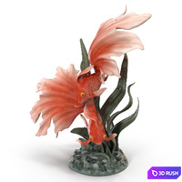 Porcelain fish 3D Model Vray