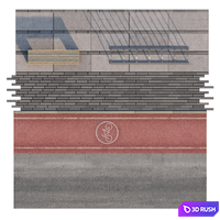 Bike path to the sidewalk 3D Model Vray