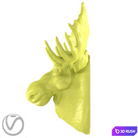 Gypsum moose head 3D Model Vray