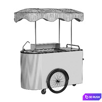 Ice Cream Trolley "Dolce Gelato" 3D Model Vray