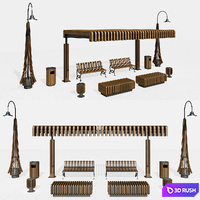 Park &amp; ​​Play Ground Essentials 3D Model Vray