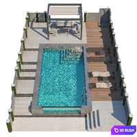 Gazebo and Swimming Pool # 5 3D Model Vray