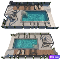 Gazebo and Swimming Pool # 5 3D Model Vray