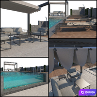 Gazebo and Swimming Pool # 5 3D Model Vray