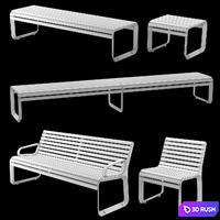 Benches Mmcite Portiqoa 3D Model Vray