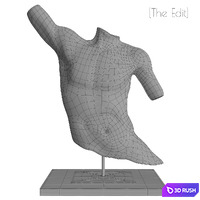 Laocoon bronze torso 3D Model Vray