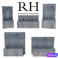Restoration Hardware Weathered Zinc Fountains 3D Model Vray