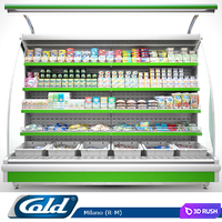 Wall-mounted refrigerated display case 3D Model Vray