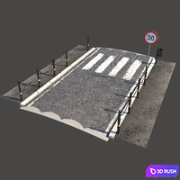 Cobblestone street 3D Model Corona