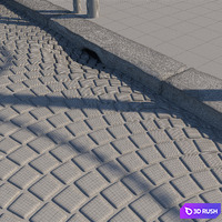 Cobblestone street 3D Model Corona
