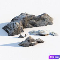 Coastal rock bundle 3D Model Vray