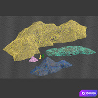 Coastal rock bundle 3D Model Vray