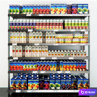 Racks with juice 3D Model Vray