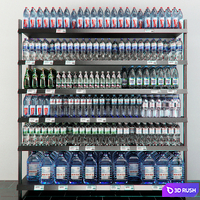 Rack with mineral water 3D Model Vray