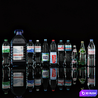 Rack with mineral water 3D Model Vray