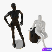 Abstract female mannequin 3D Model Vray, Corona