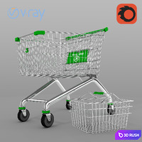 Set of baskets for the store 3D Model Vray, Corona