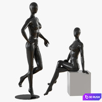 Abstract female mannequin 3D Model Vray, Corona