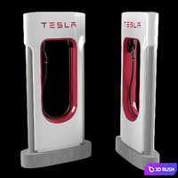 Tesla charge station 3D Model Vray