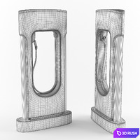 Tesla charge station 3D Model Vray
