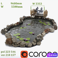 Garden Pond 3D Model Corona