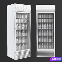 Refrigerated cabinet with drinks 3D Model Vray
