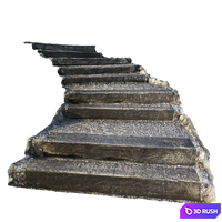 Stairs made of stone and wood for the landscape 3D Model Vray