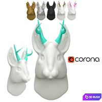 WhiteFauxTaxidermy Rabbit 3D Model Corona