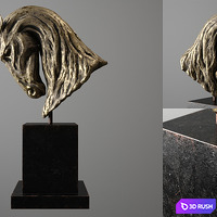 Bronze sculpture 3D Model Corona