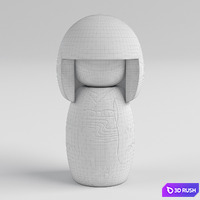 Kokeshi Doll 3D Model Vray