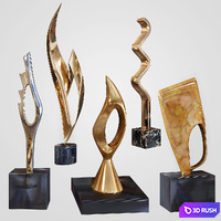 Joseph Alfred Burlini sculpture set 3D Model Vray, Corona