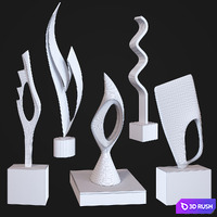 Joseph Alfred Burlini sculpture set 3D Model Vray, Corona