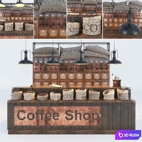 Coffee shop 3D Model Corona