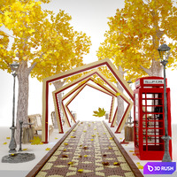 Urban environment 3D Model Vray