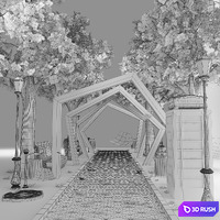 Urban environment 3D Model Vray