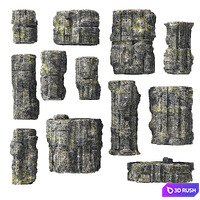 Rockstone Set 3D Model Vray