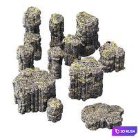 Rockstone Set 3D Model Vray