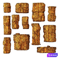 Rockstone Set 3D Model Vray