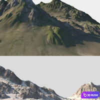 Small mountain + 6 Textures 3D Model Vray