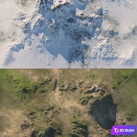 Small mountain + 6 Textures 3D Model Vray
