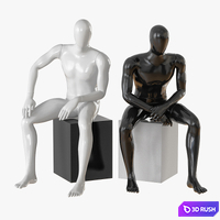 Faceless male mannequin 09 3D Model Vray