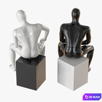 Faceless male mannequin 09 3D Model Vray