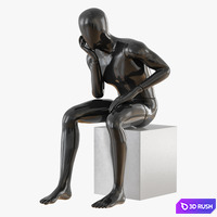 Faceless male mannequin 11 3D Model Vray