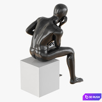 Faceless male mannequin 11 3D Model Vray
